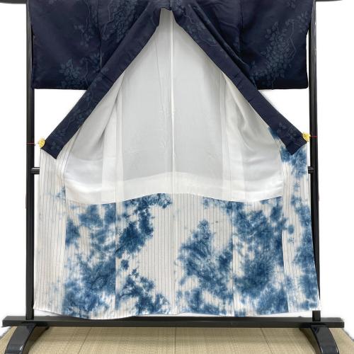 斉藤上太郎 小紋　袷　Mサイズ　落款有　JOTARO SAITO　紺色　和装