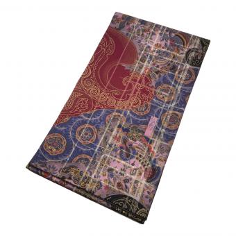 前田仁仙　全通柄袋帯　やまと　落款有　紫色　仕立て上がり　和装