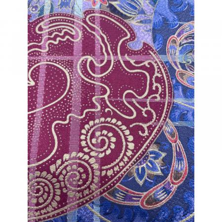 前田仁仙 全通柄袋帯 やまと 落款有 紫色 仕立て上がり 和装