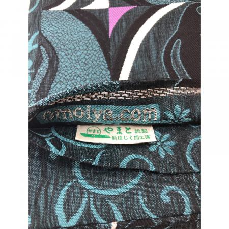 想屋 omoiya 全通柄袋帯 やまと 猫柄 リバーシブル プラチナ箔 青色