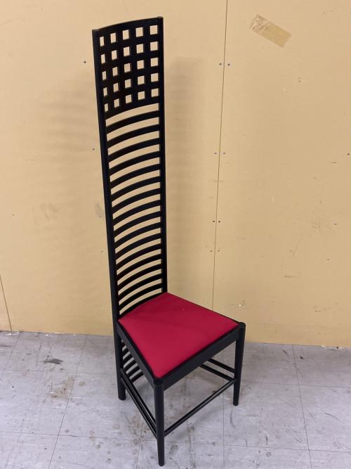 ヒルハウス ハイバックチェアー ブラック×レッド チャールズ・レニー・マッキントッシュ