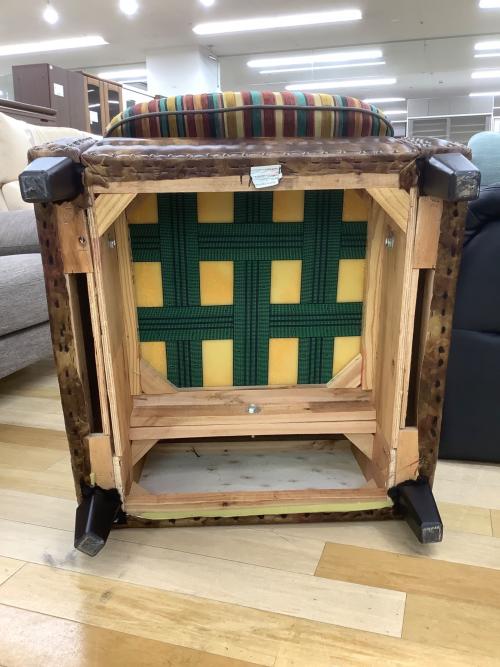 スタッズ1人掛けソファー ブラウン