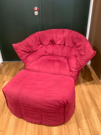 ligne roset (リーンロゼ) 1人掛けソファー オットマン・メンテナスセット付 パープル ブリガンタン