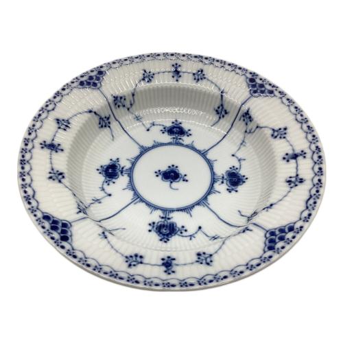 ROYAL COPENHAGEN (ロイヤル・コペンハーゲン) ディーププレート 604  21cm 底ヨゴレ有 ブルーフルーテッド・ハーフレース