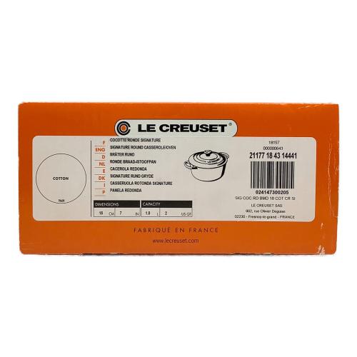 LE CREUSET (ルクルーゼ) 18cmココットロンド ホワイト ホワイト 未使用品