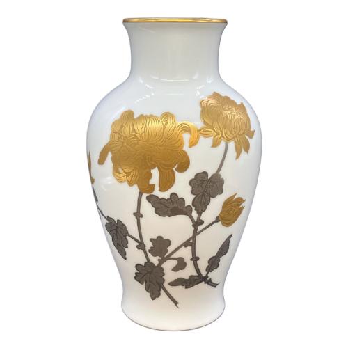 大倉陶園 (オオクラトウエン) 花瓶 金蝕菊花