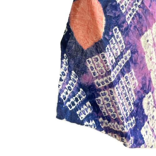 浴衣　Mサイズ　絞り　花　しつけ糸付　絞り浴衣 綿　紺色　桃色　和装