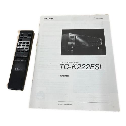 ジャンク品　SONY (ソニー) カセットデッキ TC-K222ESL 1991年製