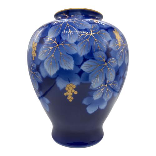 深川製磁 (フカガワセイジ) 花瓶　呉須葡萄