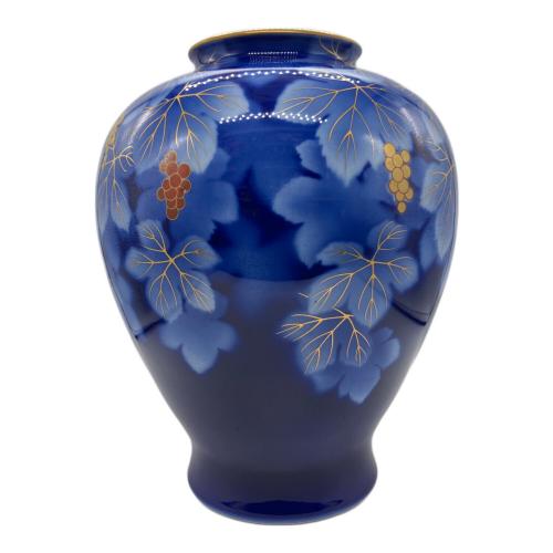 深川製磁 (フカガワセイジ) 花瓶　呉須葡萄