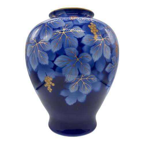 深川製磁 (フカガワセイジ) 花瓶　呉須葡萄