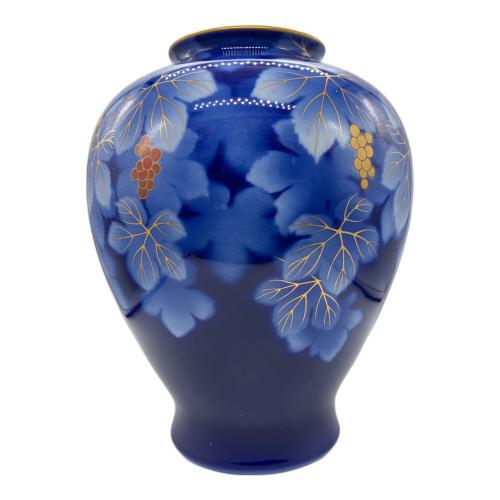 深川製磁 (フカガワセイジ) 花瓶　呉須葡萄