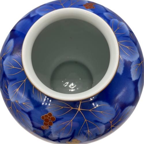 深川製磁 (フカガワセイジ) 花瓶　呉須葡萄
