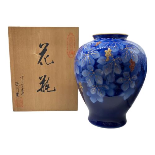 深川製磁 (フカガワセイジ) 花瓶　呉須葡萄