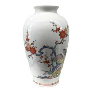 錦梅鳥文花瓶 十四代 酒井田柿右衛門