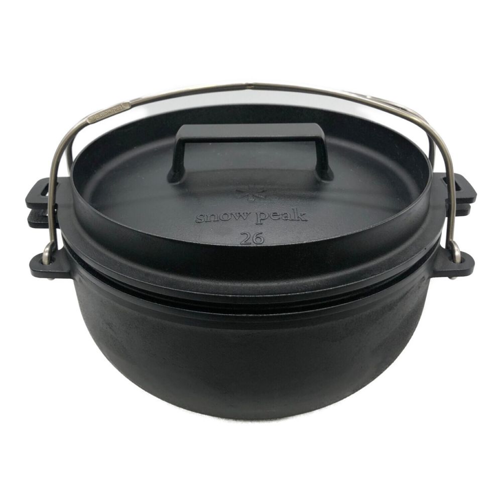 スノーピーク 和製ダッチオーブン 26 網付き Snow peak (スノーピーク) 和鉄ダッチオーブン26 CS-520 未使用