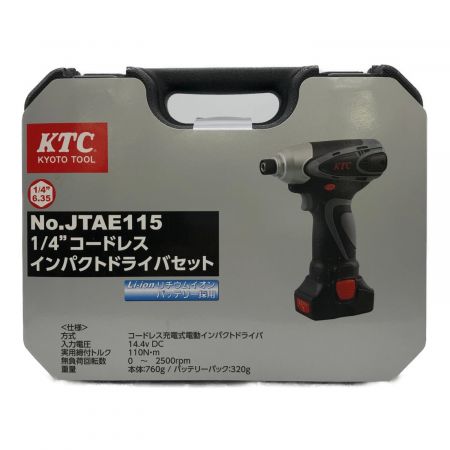 KTC (京都機械工具) 1/4 インパクトドライバセット JAE101 動作確認済み 純正バッテリー 004025