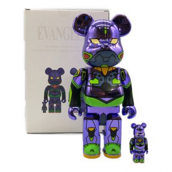 BEAR BRICK (ベアブリック) フィギュア Evangelion Unit 01 Chrome Ver. 100% & 400%