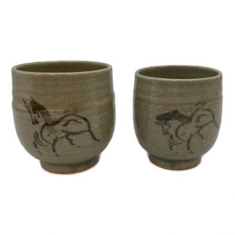 相馬駒焼 (ソウマコマヤキ) 湯呑み 田代清冶右衛門 ペア