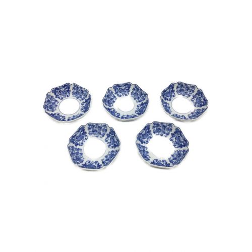 深川製磁 (フカガワセイジ) 取分け皿揃え 花鳥唐草 5Pセット