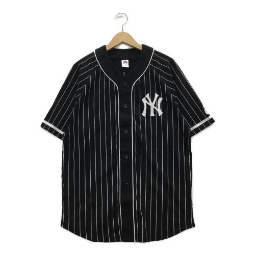 Majestic (マジェスティック) ベースボールシャツ メンズ SIZE L ブラック ニューヨークヤンキース 秋冬物  MM21-NYK-0021-BLK6-L