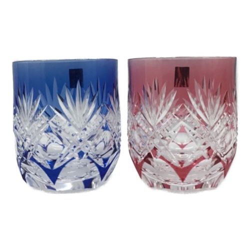 KAGAMI CRYSTAL (カガミクリスタル) ロックグラス 色被せ切子 サンクラール 2Pセット