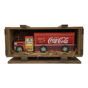Coca Cola (コカコーラ) ブリキトレーラー 木箱付き
