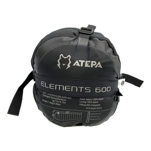 ATEPA シュラフ ELEMENTS 600 オールシーズン SIZE L  -10℃耐寒