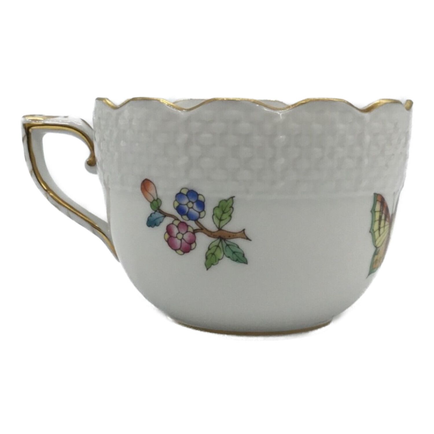 ヘレンド＿小物入れ［HEREND HVNGARY HANDPAINTED］ ヘレンド(Herend) ハート形小物入れ(L)(高さ:11.5cm)薔薇と枝飾り ア