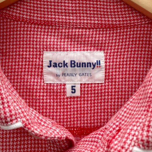 JACK BUNNY (ジャックバニー) ゴルフウェア(トップス) メンズ SIZE L レッド 千鳥格子