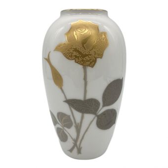大倉陶園 (オオクラトウエン) 花瓶 金蝕バラ 15cm