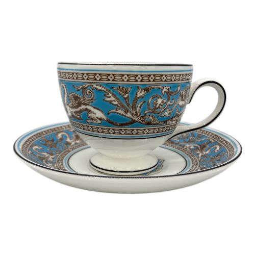 Wedgwood (ウェッジウッド) カップ&ソーサー キズ・ヨゴレ有 フロレンティーン・ターコイズ