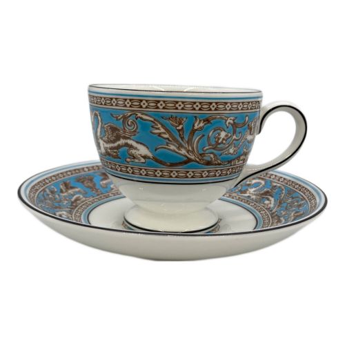 Wedgwood (ウェッジウッド) カップ&ソーサー キズ・ヨゴレ有 フロレンティーン・ターコイズ