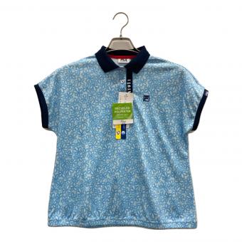 FILA (フィラ) ゴルフウェア(トップス) レディース SIZE M ブルー×ネイビー ポロシャツ 花柄 753-605
