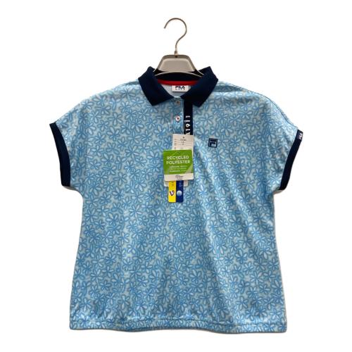 FILA (フィラ) ゴルフウェア(トップス) レディース SIZE M ブルー×ネイビー ポロシャツ 花柄 753-605