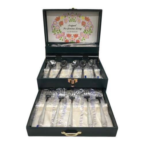 LUCKYWOOD (ラッキーウッド) カトラリーセット フォーク5P・スプーン5P・バターナイフ・スープスプーン