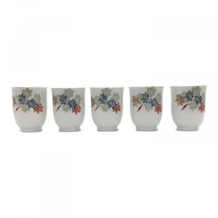 深川製磁 (フカガワセイジ) 酒器揃 くれない 徳利2・御猪口5セット