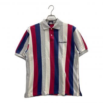 PEARLY GATES (パーリーゲイツ) ゴルフウェア(トップス) メンズ SIZE L レッド×ブルー ポロシャツ ストライプ 053-160033