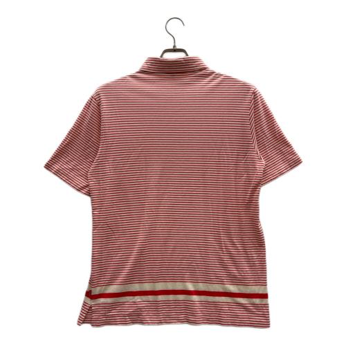 PEARLY GATES (パーリーゲイツ) ゴルフウェア(トップス) メンズ SIZE 4 レッド×ホワイト ハーフジップカットソー ボーダー