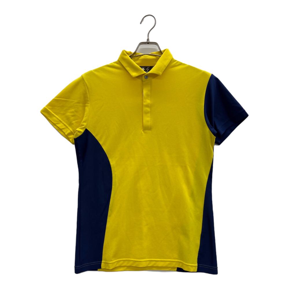 DESCENTE (デサント) ポロシャツ メンズ SIZE L イエロー×ネイビー