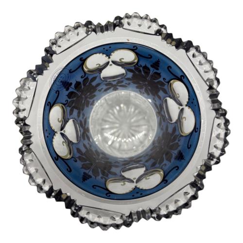 BOHEMIA GLASS (ボヘミア グラス) ガラス花瓶 ブルーラスターローズ