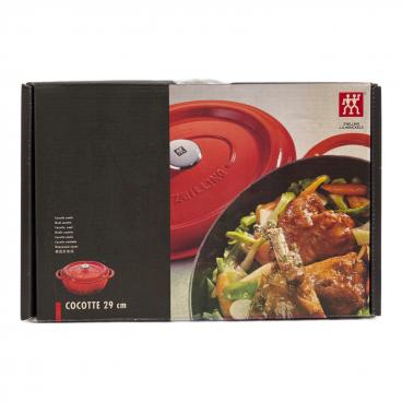 ZWILLING (ツヴィリング) 鋳物ホーロー鍋 ココット 29cm/4.7L レッド
