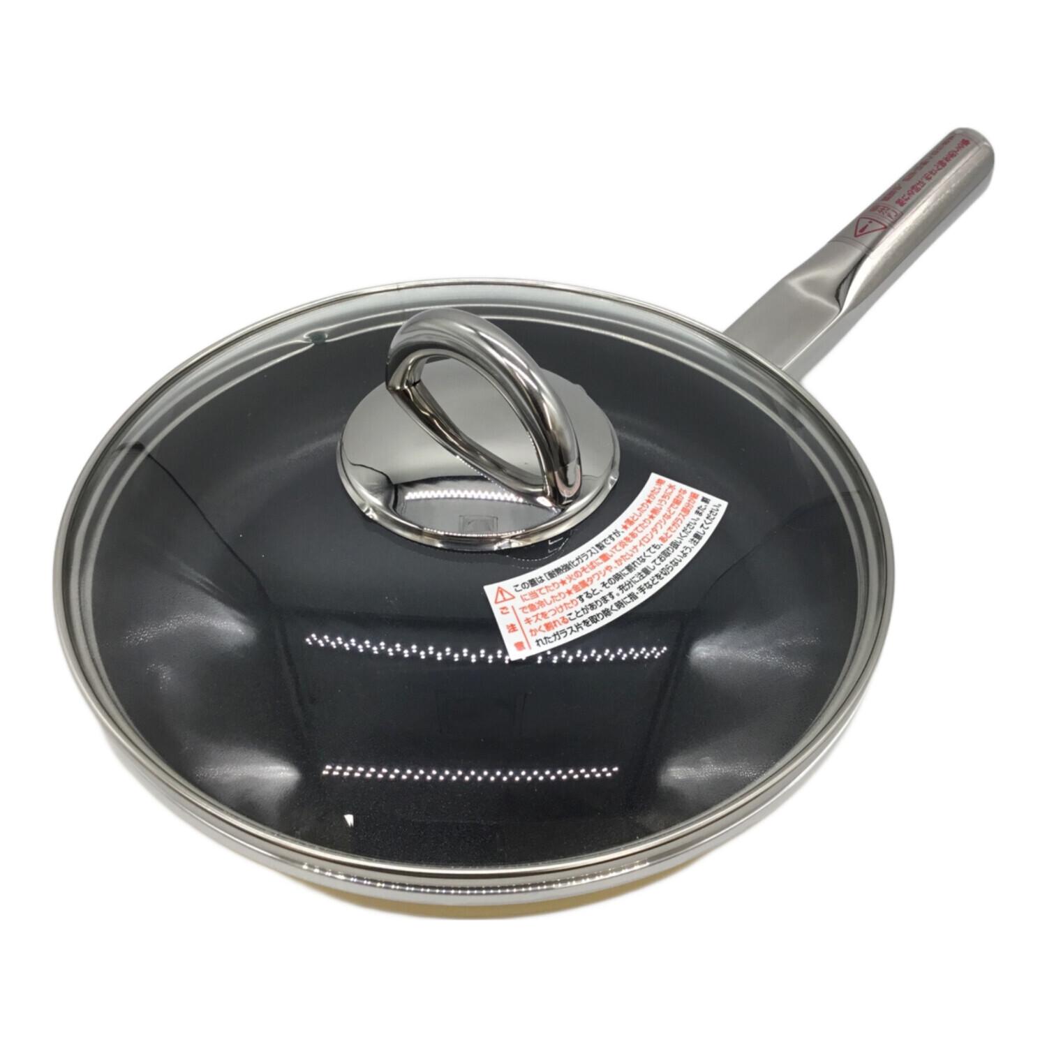 未使用 アサヒ軽金属 スーパーディナーパン L イエロー 適温計、ガラス蓋付 鍋 アサヒ軽金属 (アサヒケイキンゾク) スーパーディナーパンL イエロー