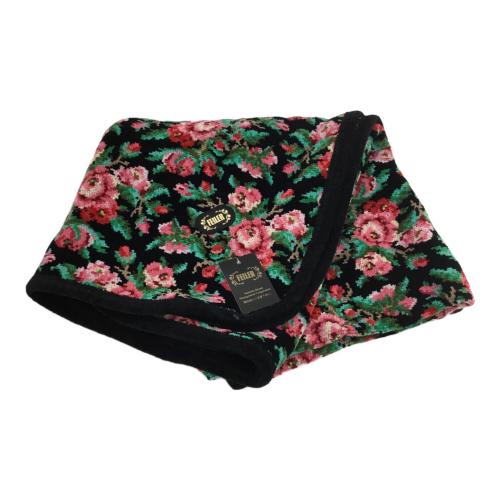 FEILER (フェイラー) 膝掛け ブラック 花柄 約99×74cm