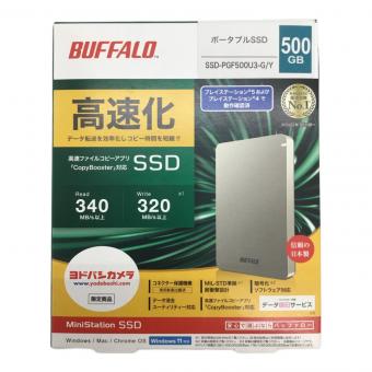 BUFFALO (バッファロー) ポータブルSSD 500GB SSD-PGF500U3-G/Y