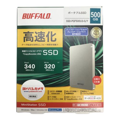BUFFALO (バッファロー) ポータブルSSD 500GB SSD-PGF500U3-G/Y