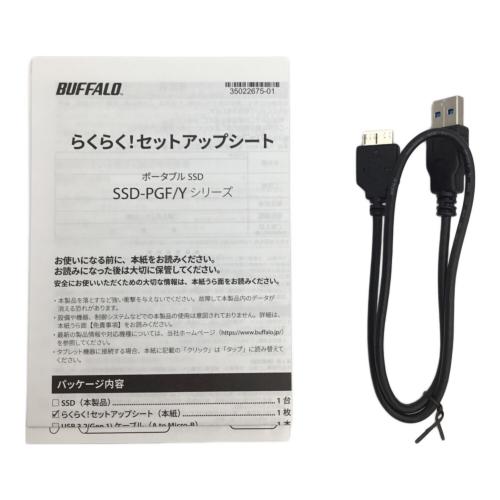 BUFFALO (バッファロー) ポータブルSSD 500GB SSD-PGF500U3-G/Y