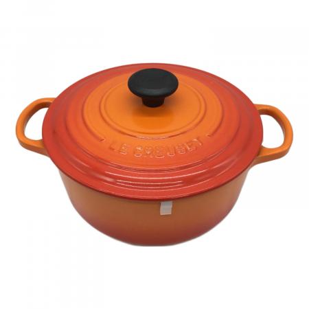 LE CREUSET (ルクルーゼ) 両手鍋 20cm オレンジ ココット・ロンド