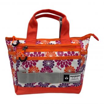 YAK PAK (ヤックパック) ゴルフバッグ オレンジ×ホワイト レトロフラワー