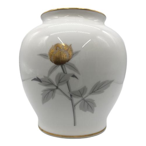 大倉陶園 (オオクラトウエン) 花瓶 金蝕バラ